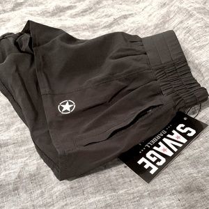 Black Savage Barbell Pacer Shorts - Scrunch Waist
